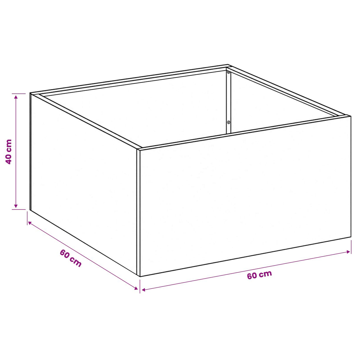 Garden Planter 2 pcs Anthracite 60 x 60 x 40 cm