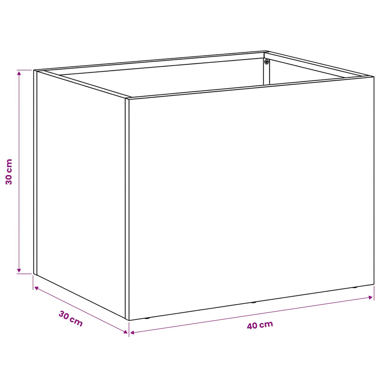 Garden Planter 2 pcs Black 40 x 30 x 30 cm Cold-rolled Steel