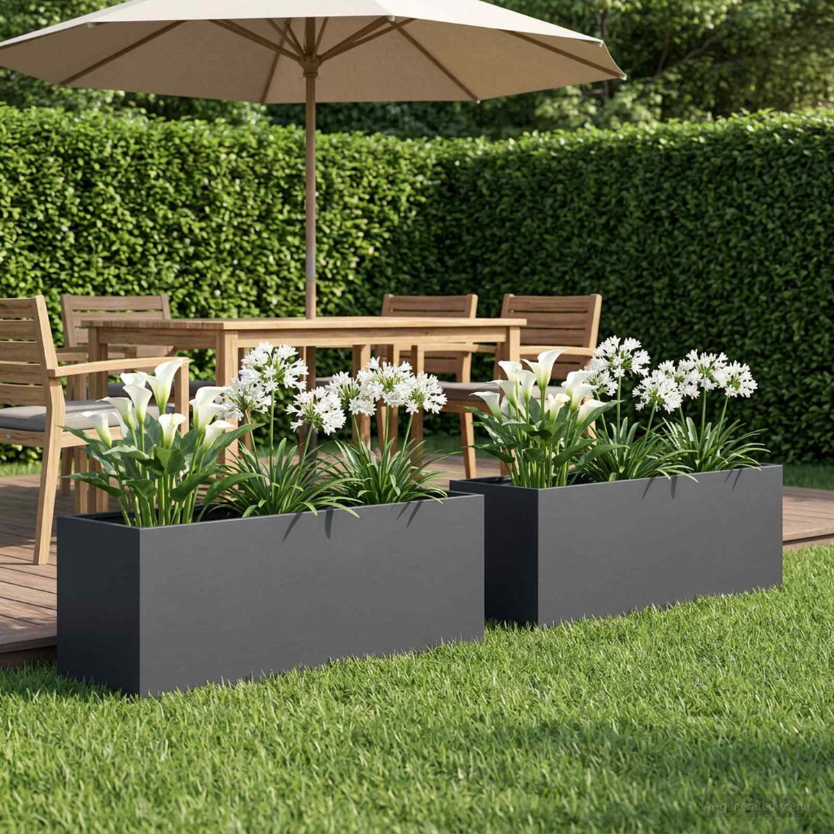 Garden Planter 2 pcs Anthracite 80 x 30 x 30 cm