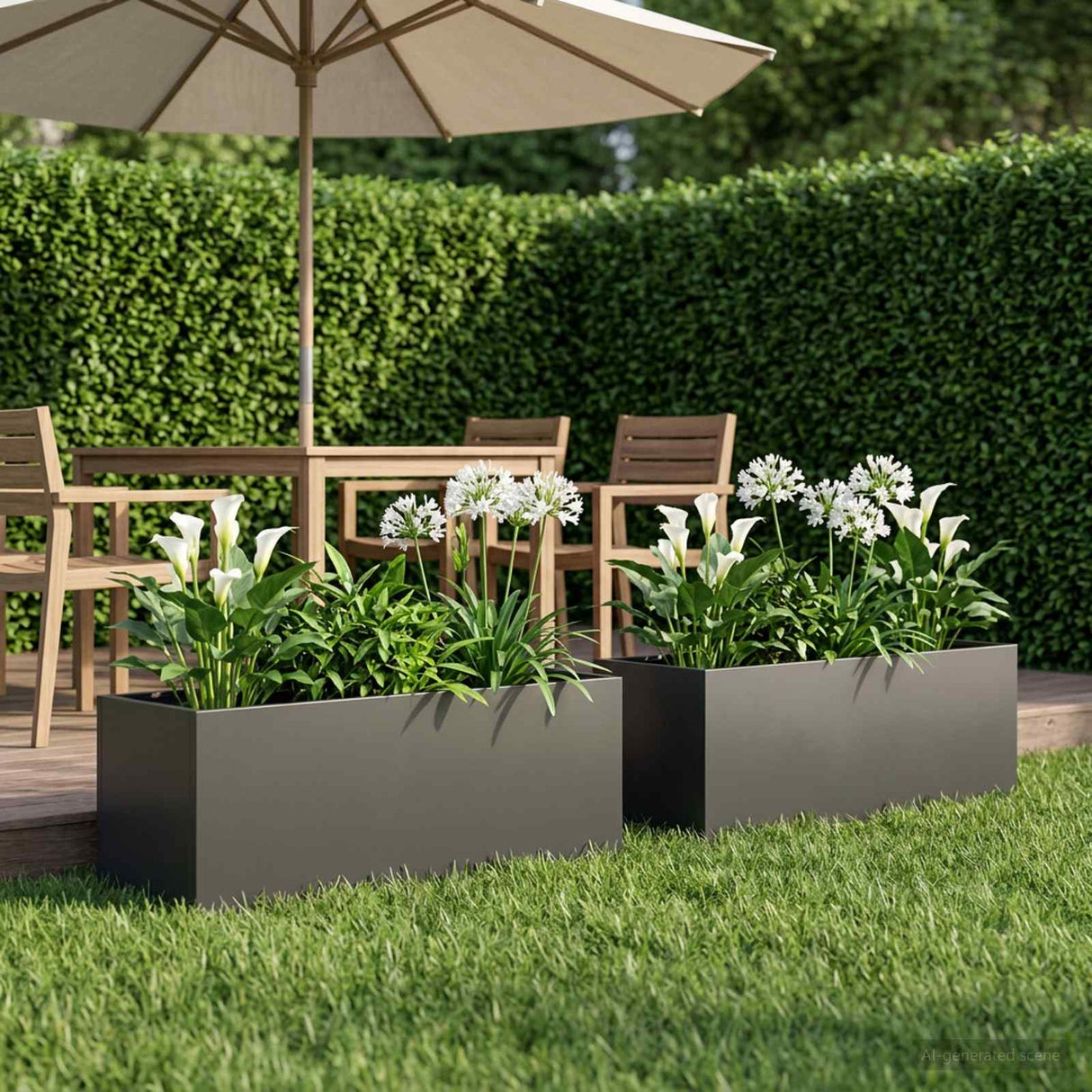 Garden Planter 2 pcs Black 100 x 30 x 30 cm Cold-rolled Steel