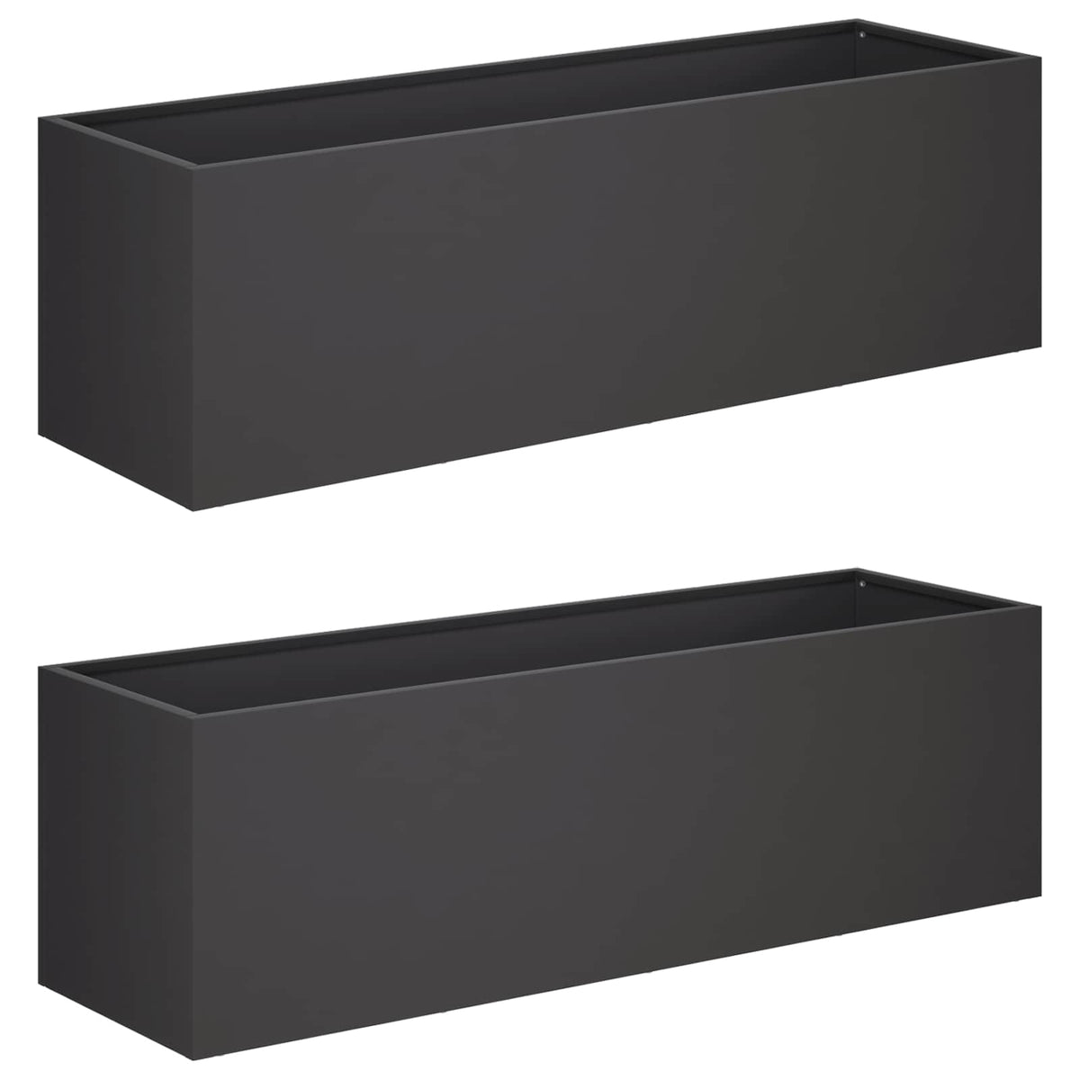 Garden Planter 2 pcs Black 100 x 30 x 30 cm Cold-rolled Steel