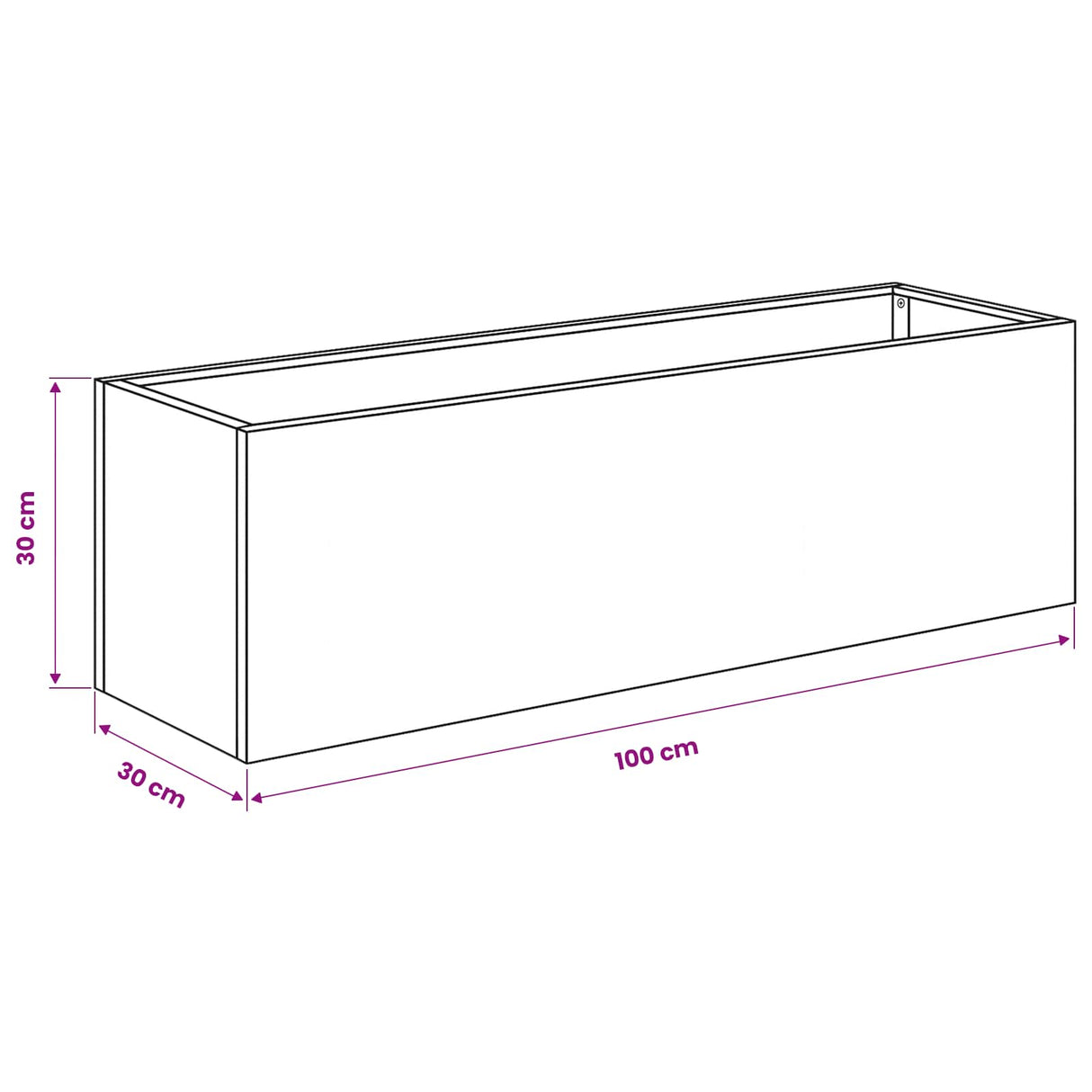 Garden Planter 2 pcs Anthracite 100 x 30 x 30 cm