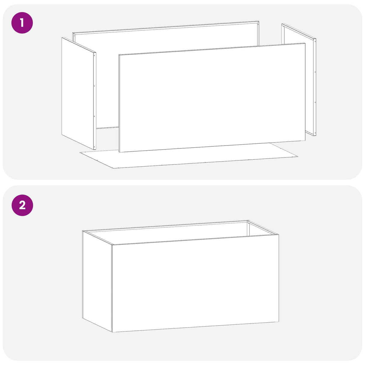 Garden Planter 2 pcs Black 80 x 50 x 50 cm Cold-rolled Steel