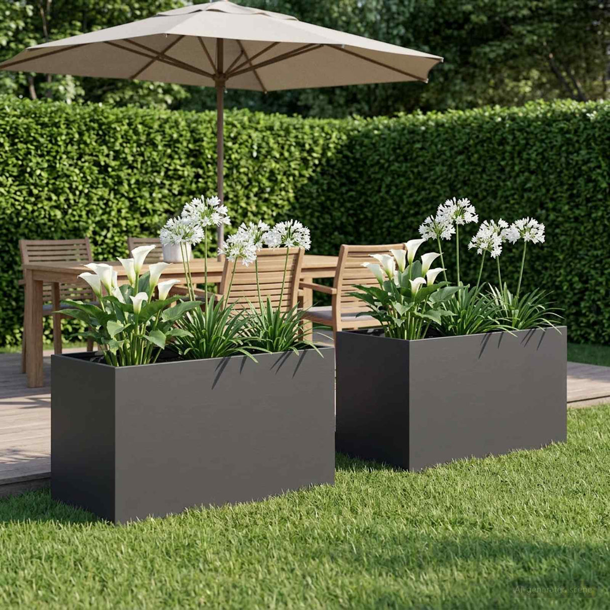 Garden Planter 2 pcs Black 80 x 50 x 50 cm Cold-rolled Steel