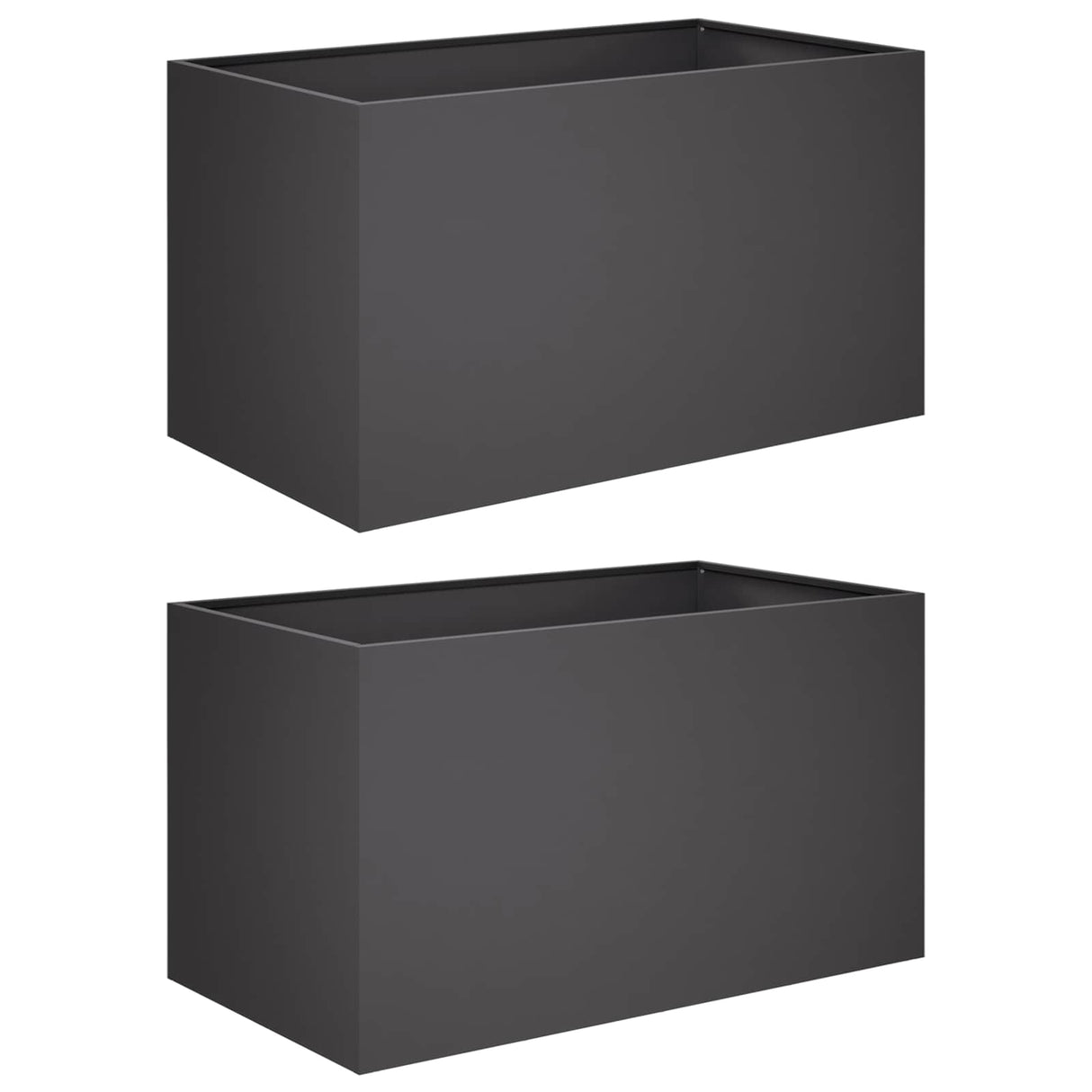 Garden Planter 2 pcs Black 80 x 50 x 50 cm Cold-rolled Steel