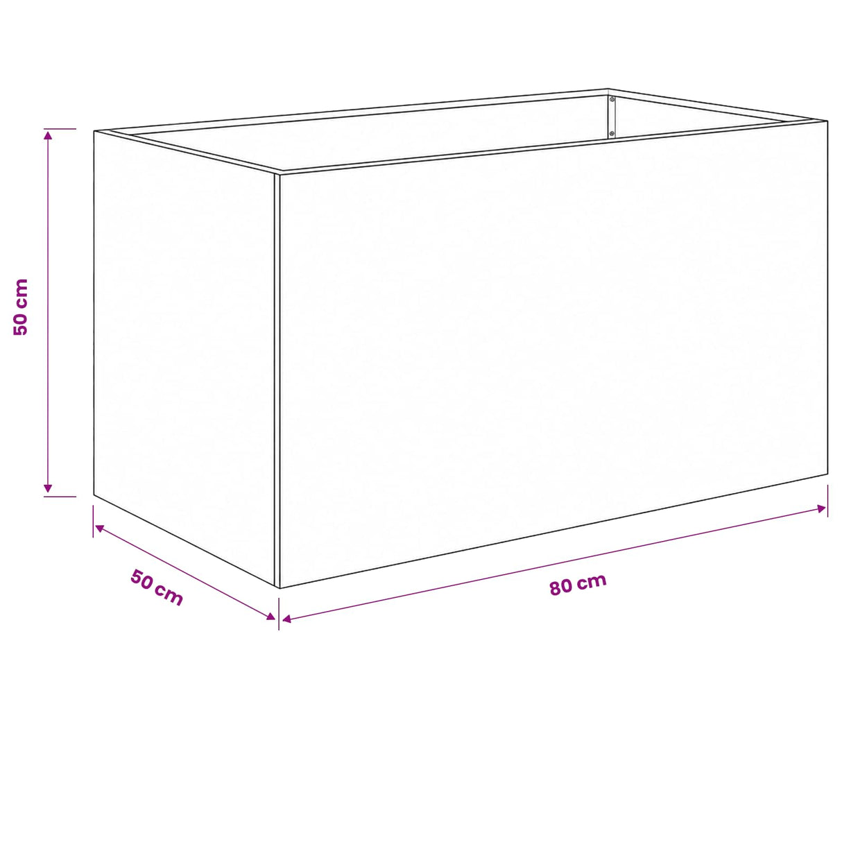 Garden Planter 2 pcs Black 80 x 50 x 50 cm Cold-rolled Steel