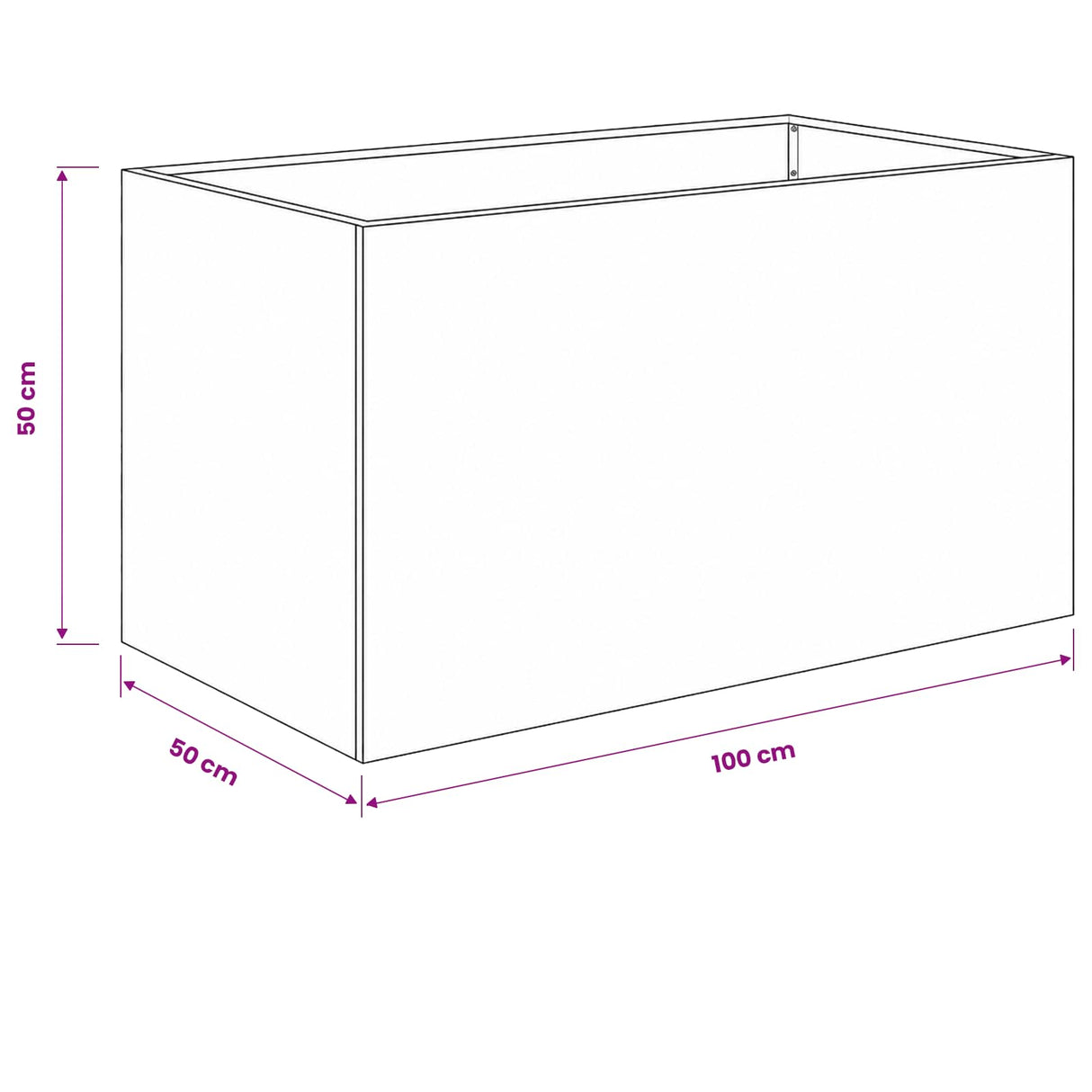Garden Planter 2 pcs Black 100 x 50 x 50 cm Cold-rolled Steel