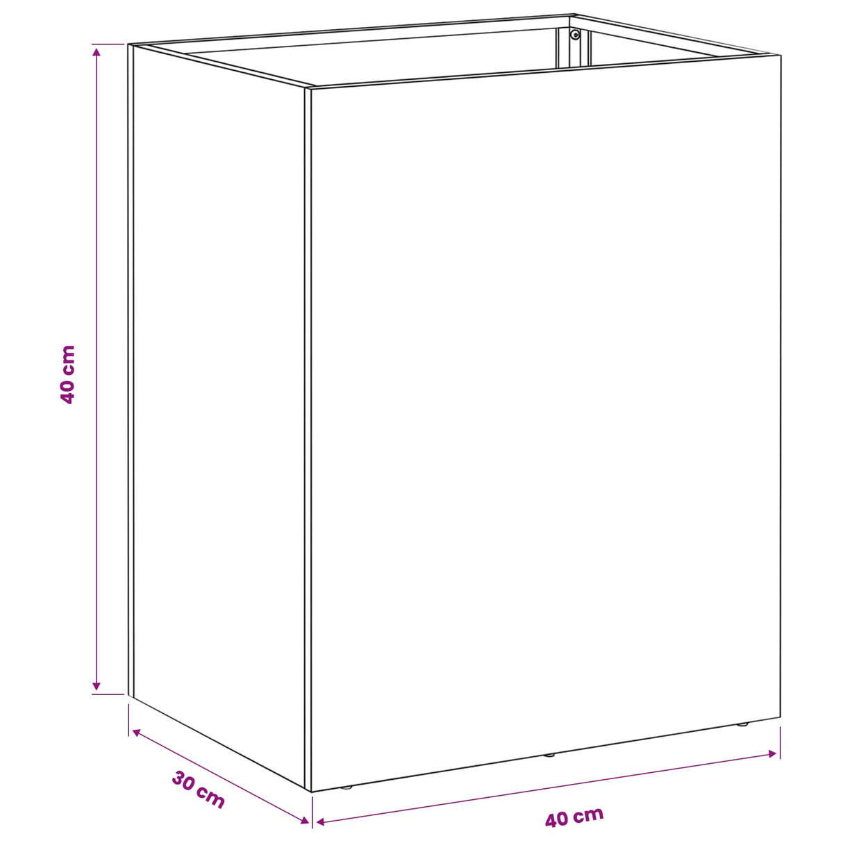 Garden Planter 2 pcs Black 40 x 30 x 40 cm Cold-rolled Steel