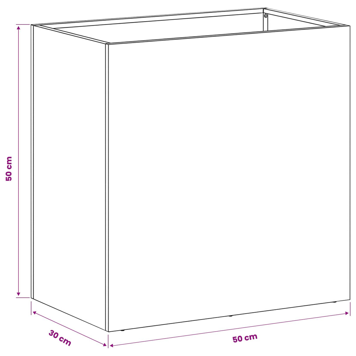 Garden Planter 2 pcs Anthracite 50 x 30 x 50 cm