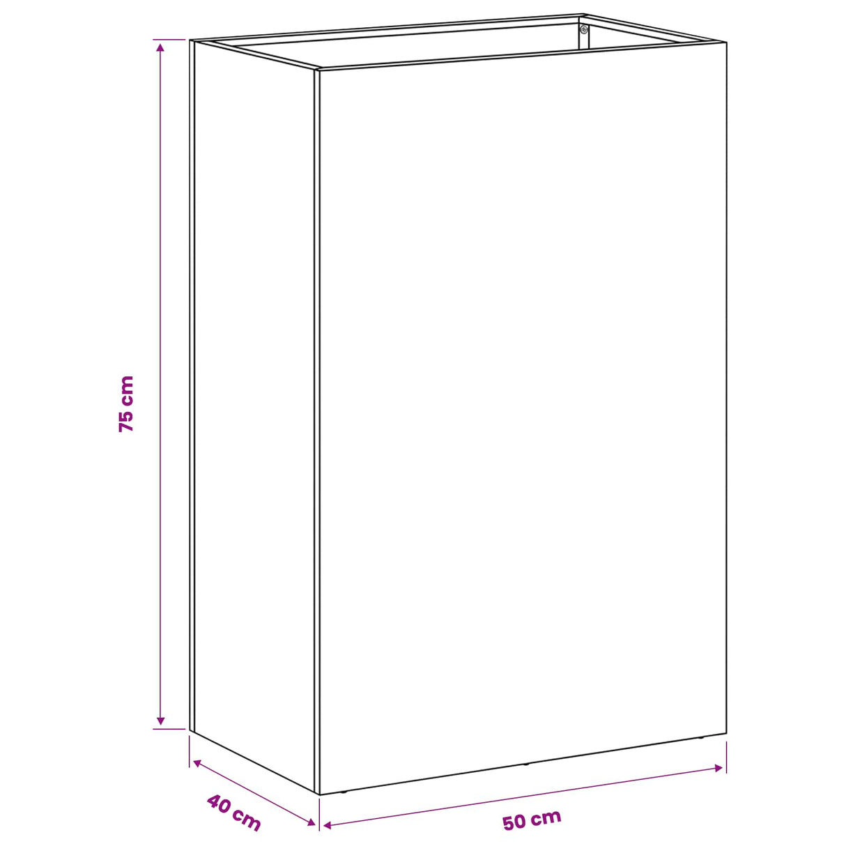 Garden Planter 2 pcs Anthracite 50 x 40 x 75 cm