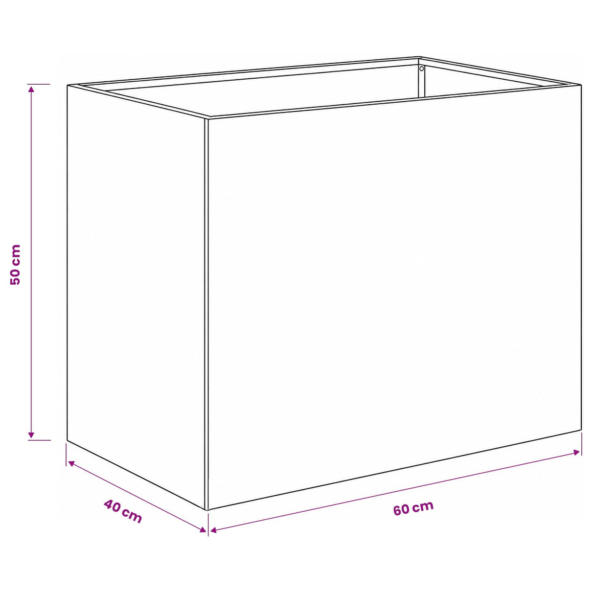 Garden Planter 2 pcs Anthracite 60 x 40 x 50 cm