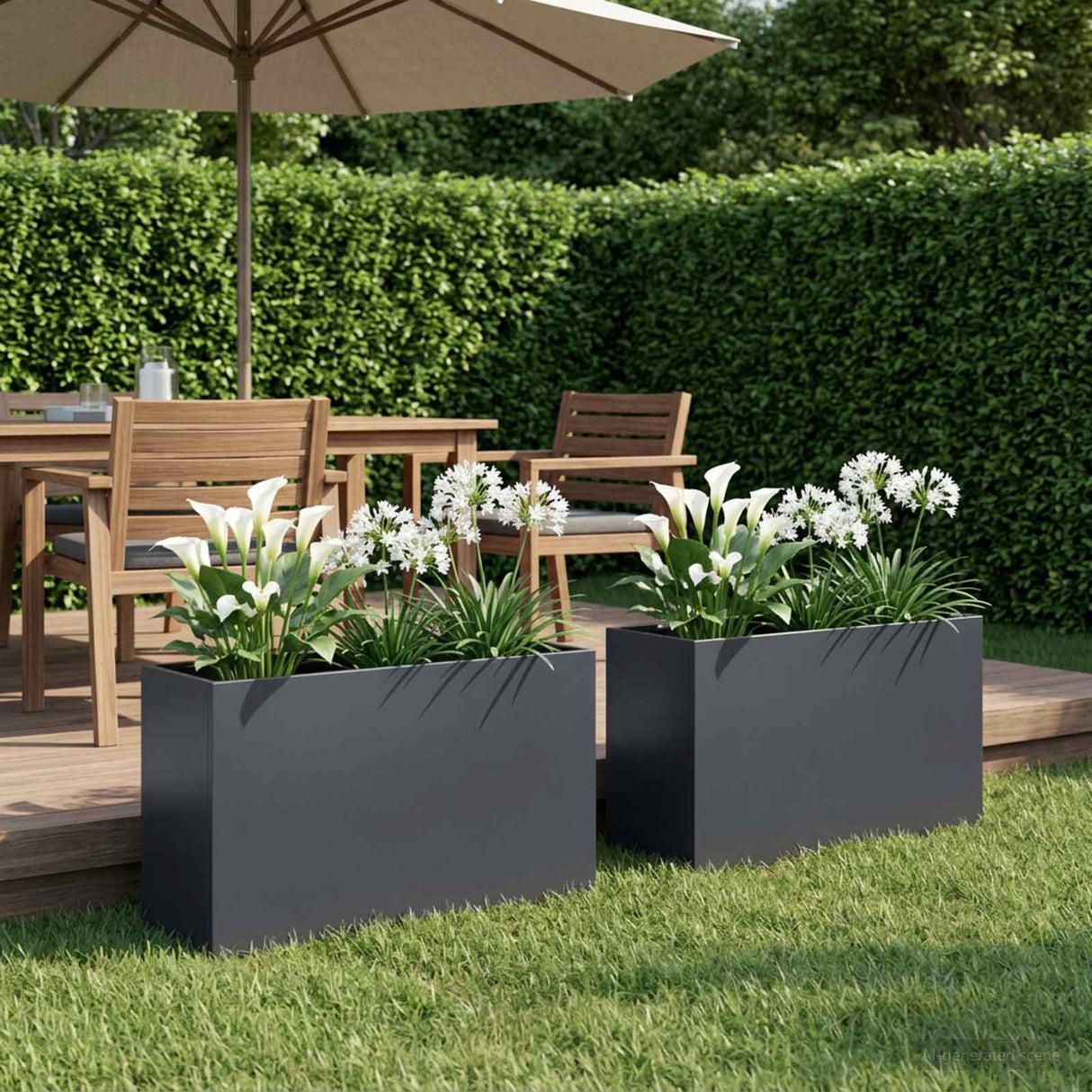 Garden Planter 2 pcs Anthracite 80 x 40 x 50 cm