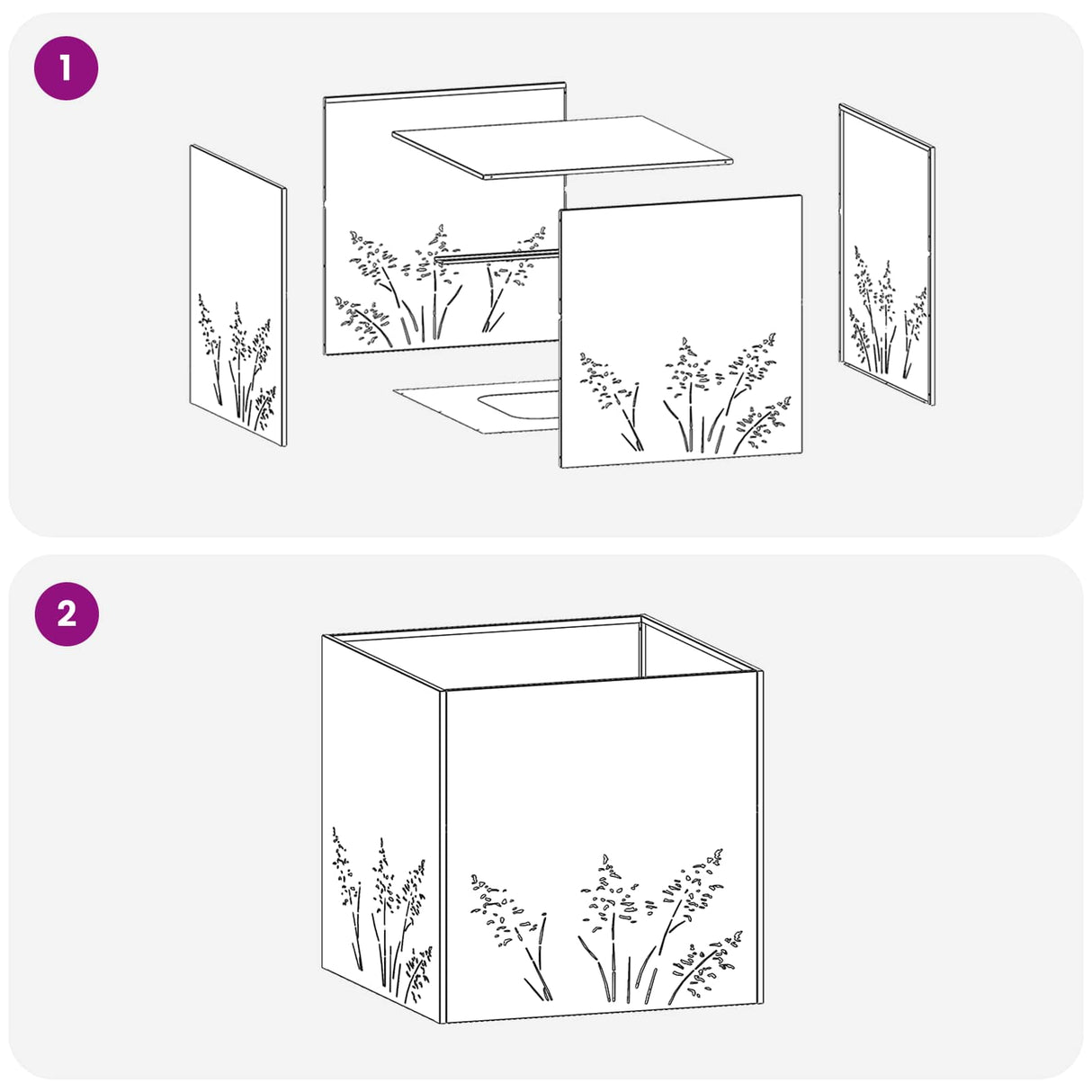 Garden Planter 2 pcs Black 50 x 50 x 49 cm Cold-rolled Steel