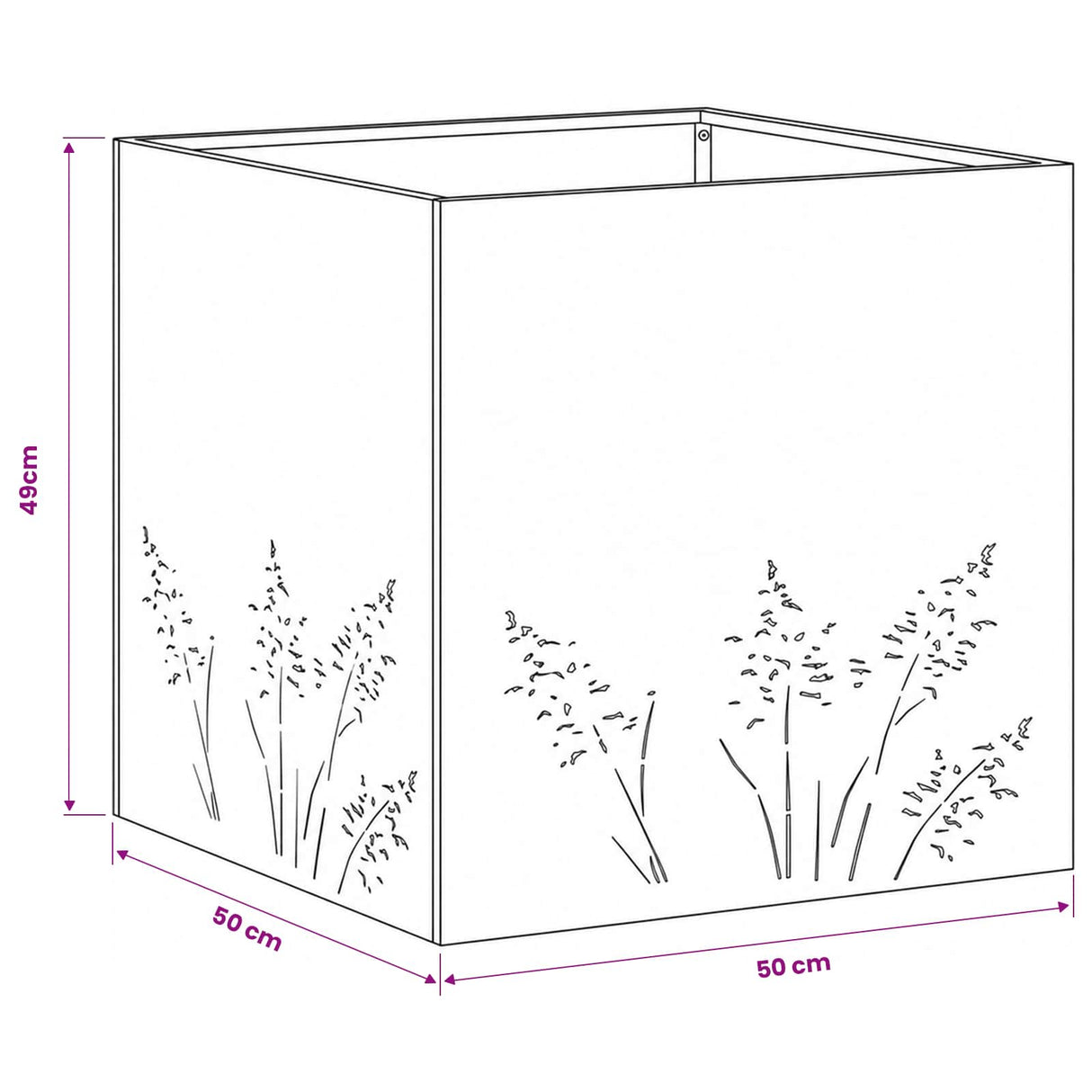 Garden Planter 2 pcs Black 50 x 50 x 49 cm Cold-rolled Steel