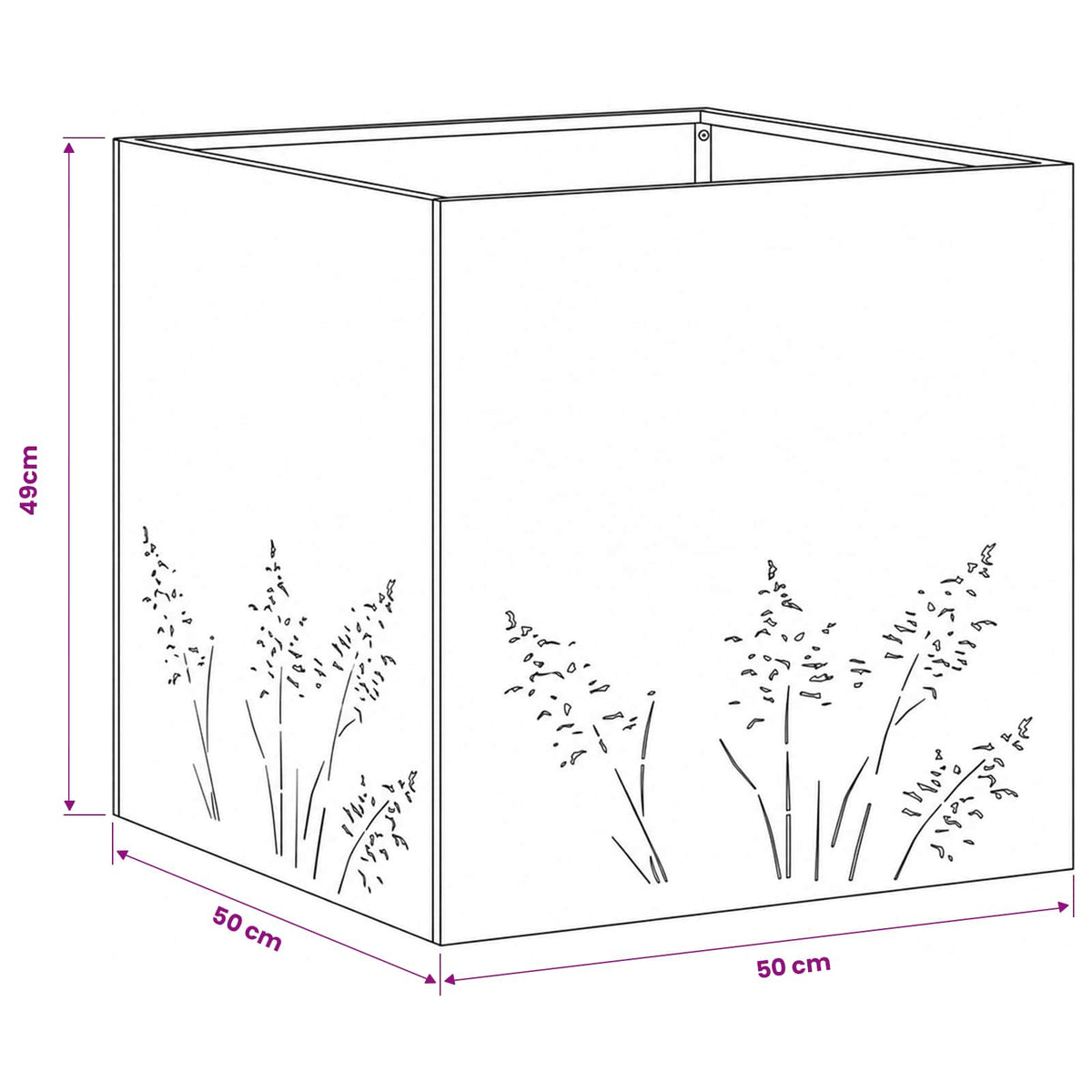 Garden Planter 2 pcs Black 50 x 50 x 49 cm Cold-rolled Steel