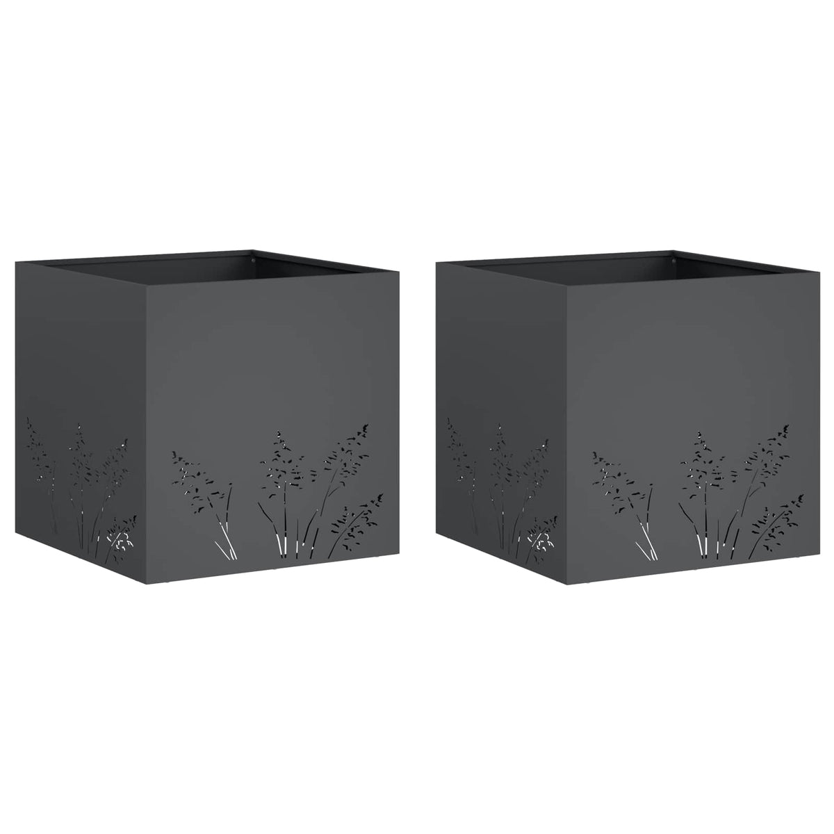 Garden Planter 2 pcs Anthracite 50 x 50 x 49 cm