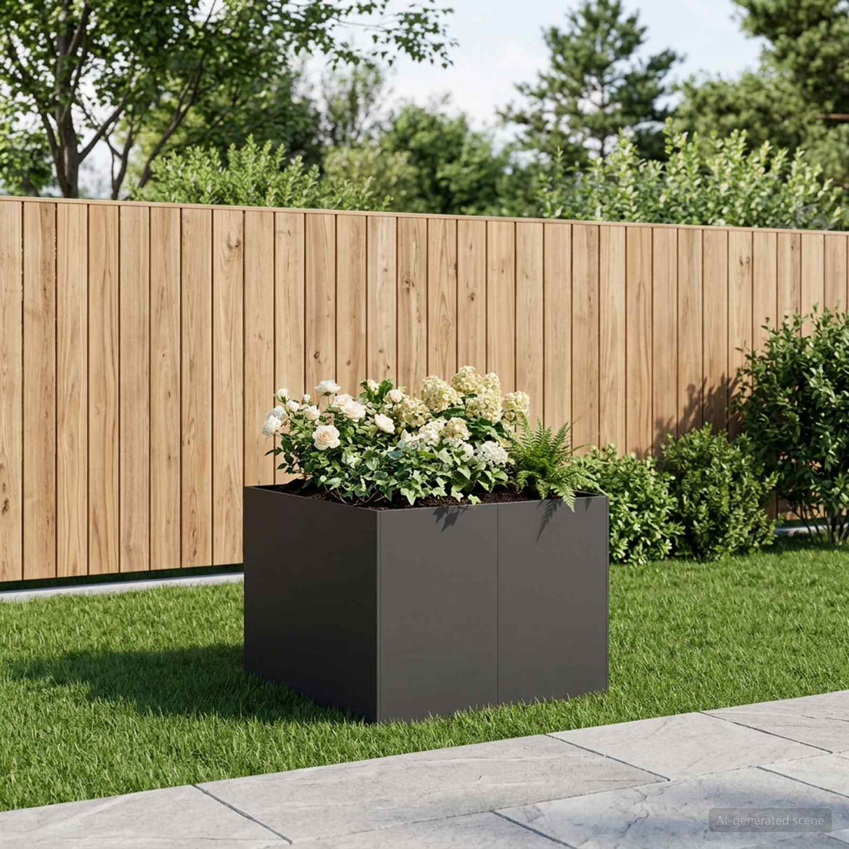 Garden Planter Black 80 x 80 x 60 cm Cold-rolled Steel