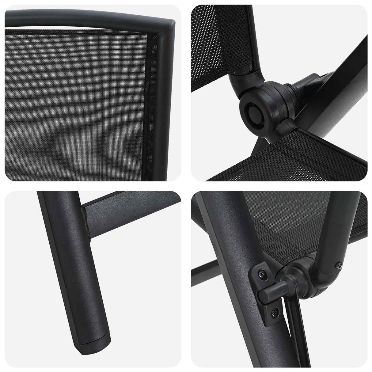 Reclining Garden Chairs 2 pcs Black 58 x 71 x 112 cm Textilene