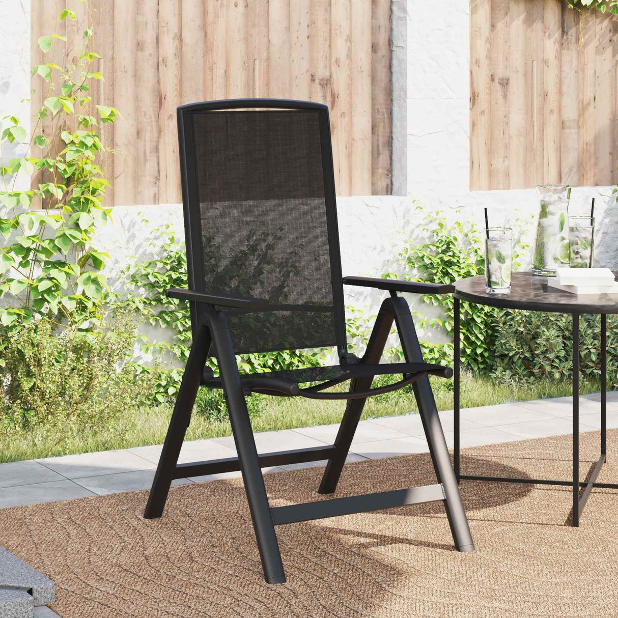 Reclining Garden Chairs 2 pcs Black 58 x 71 x 112 cm Textilene
