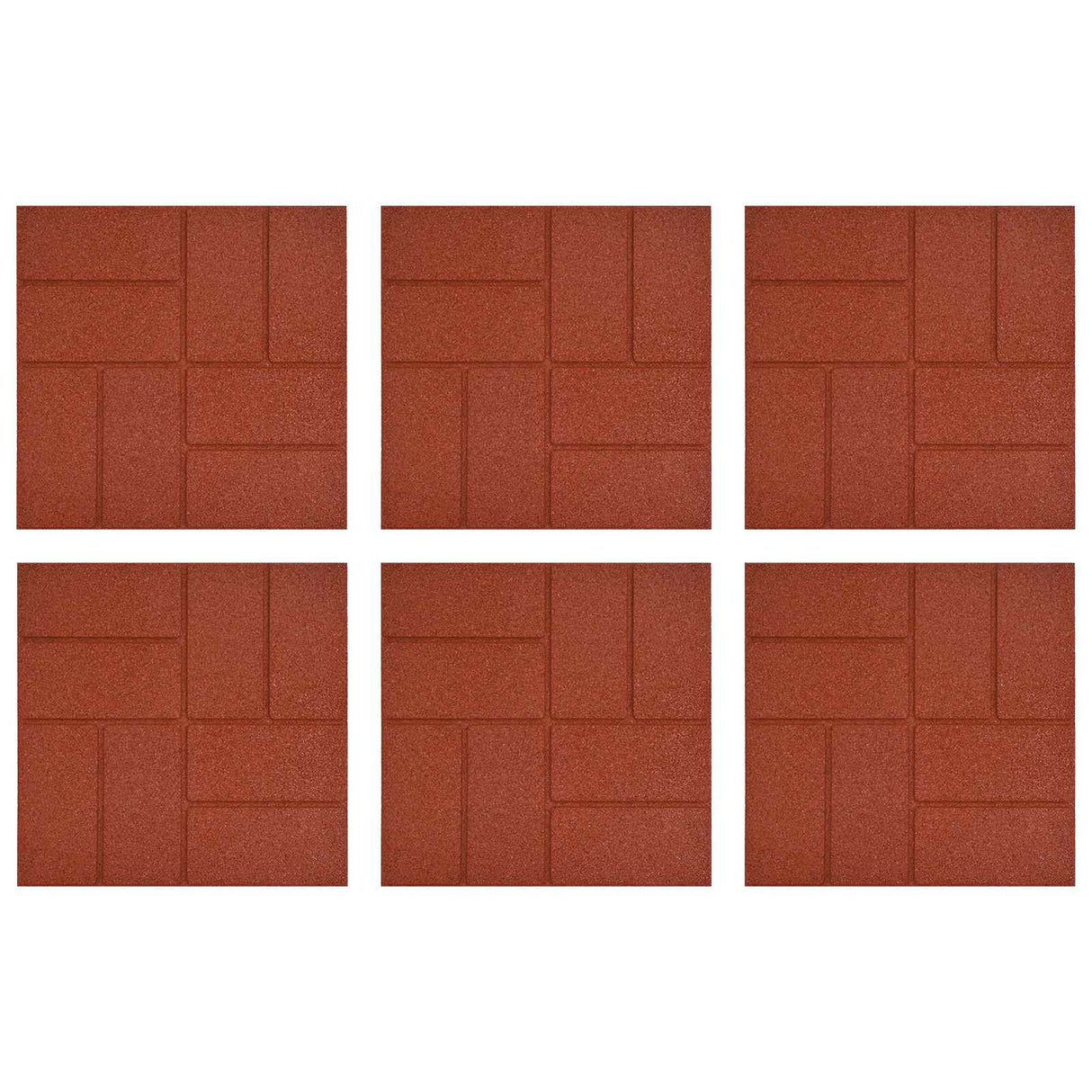 Stepping Stone 6 pcs Red 40.5 x 40.5 x 2 cm Rubber