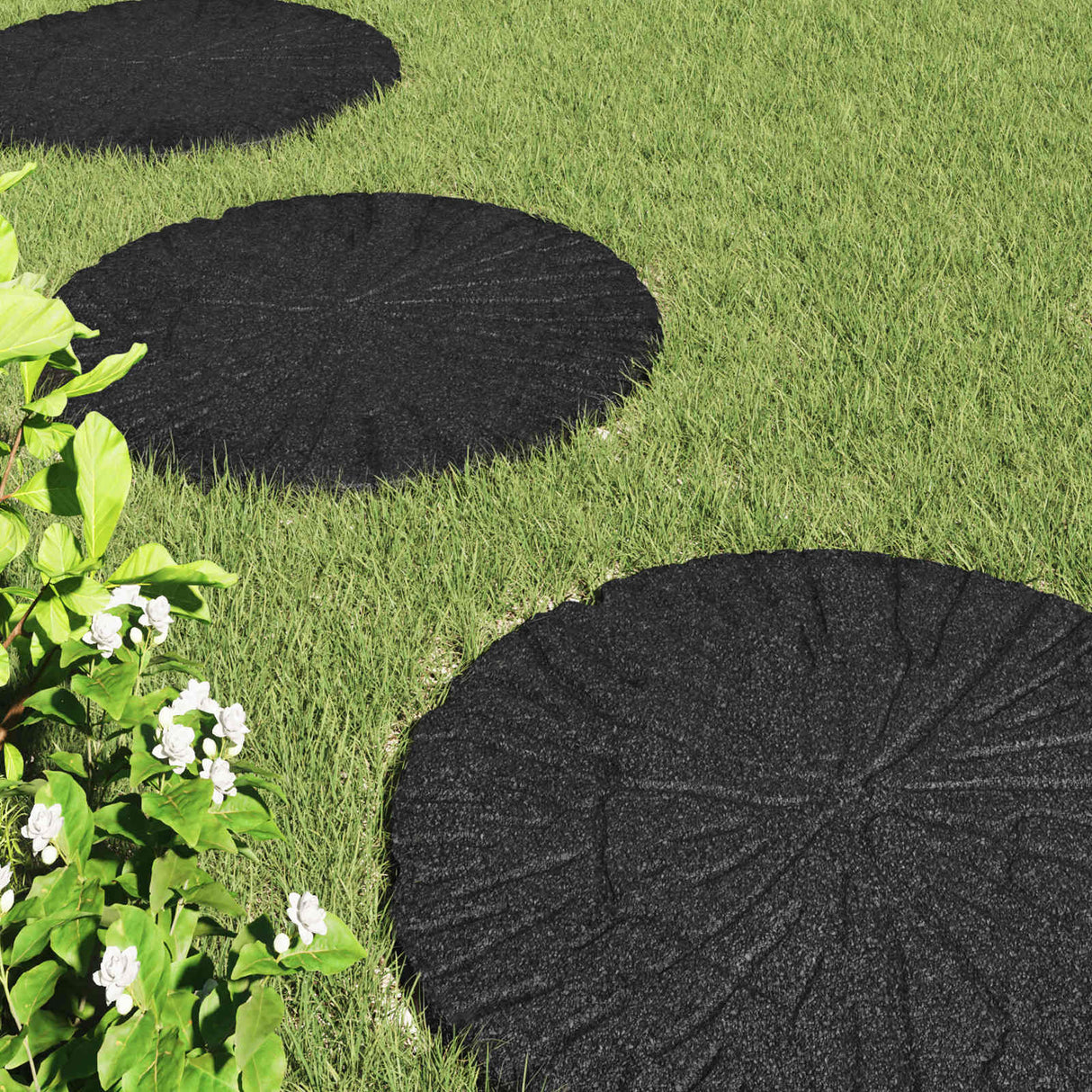 Stepping Stone 6 pcs Black Ø 45 x 1.8 cm Rubber