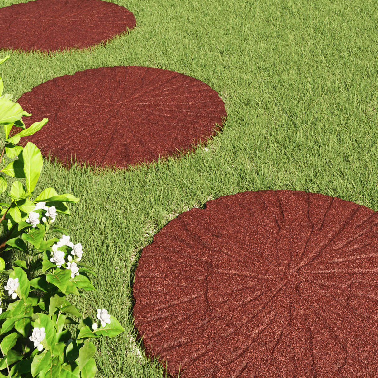 Stepping Stone 6 pcs Red Ø 45 x 1.8 cm Rubber