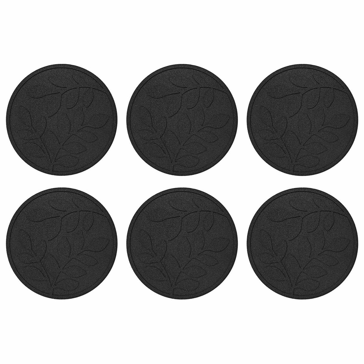 Stepping Stone 6 pcs Black Ø 44 x 2 cm Rubber