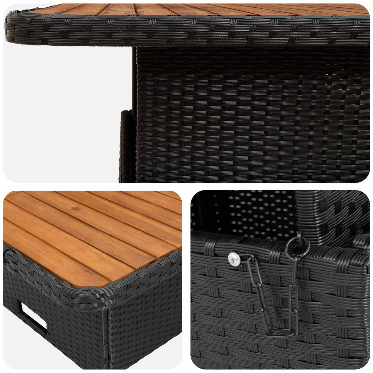 Furniture Sets with Pillow 6 pcs Black PE Rattan