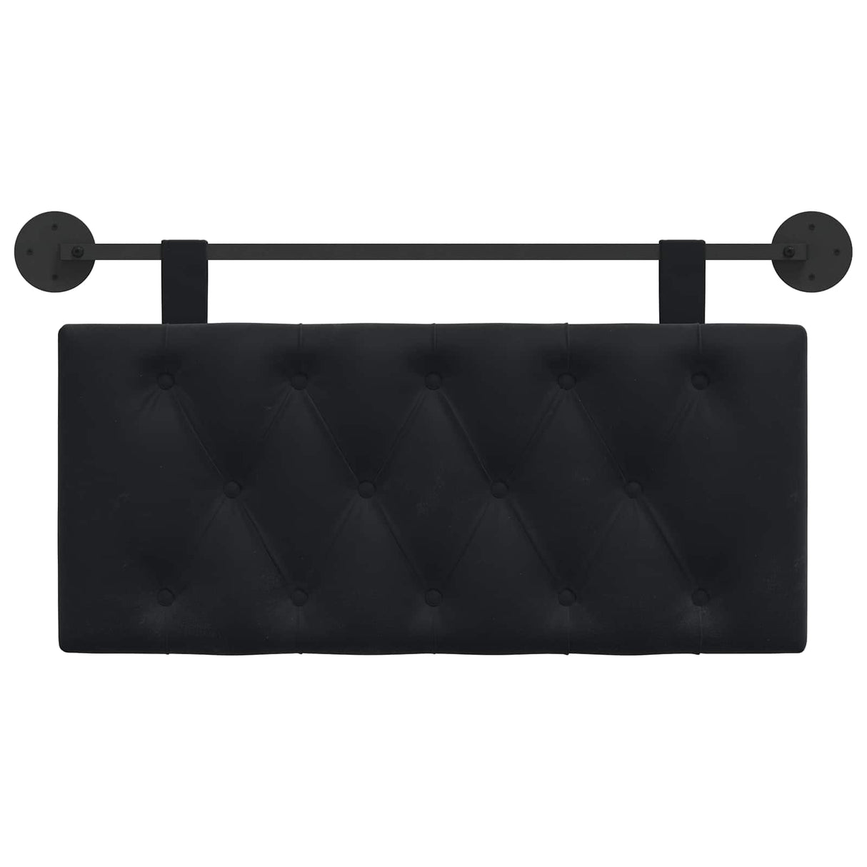 Hanging Headboard with LED Light Black Velvet