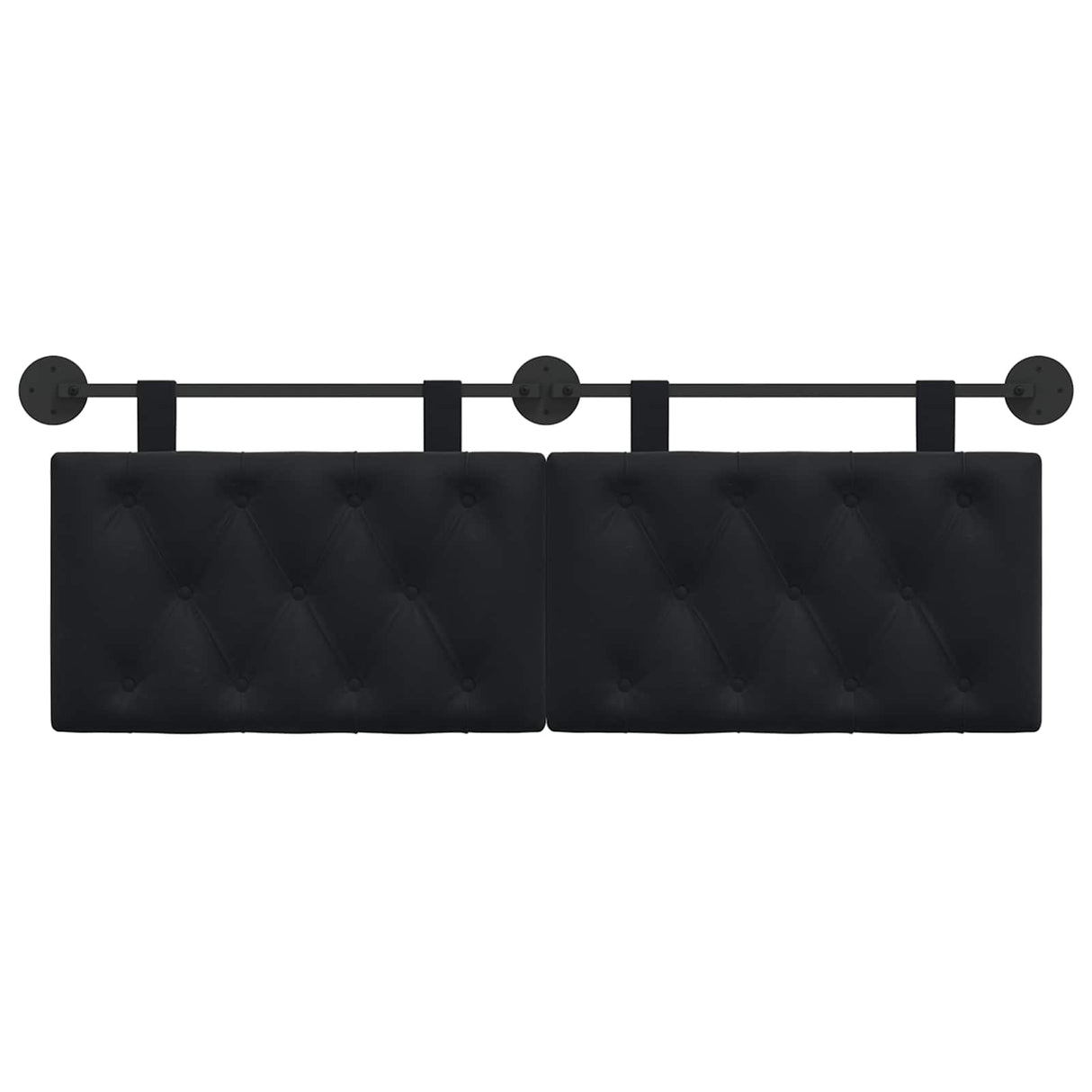Hanging Headboard with LED Light Black Velvet