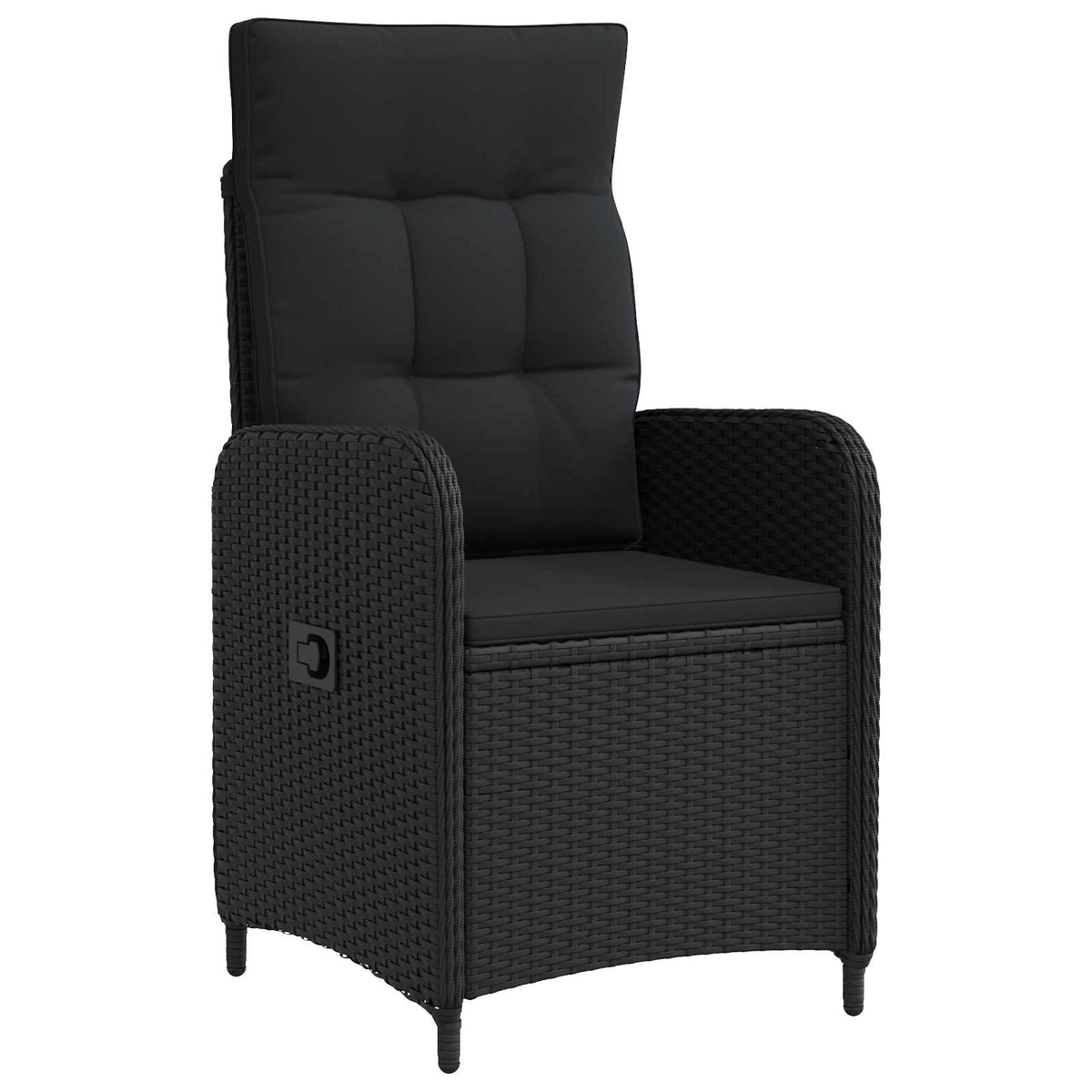 Garden Lounge Set 3 pcs Black PE Rattan and Powder-Coated Steel