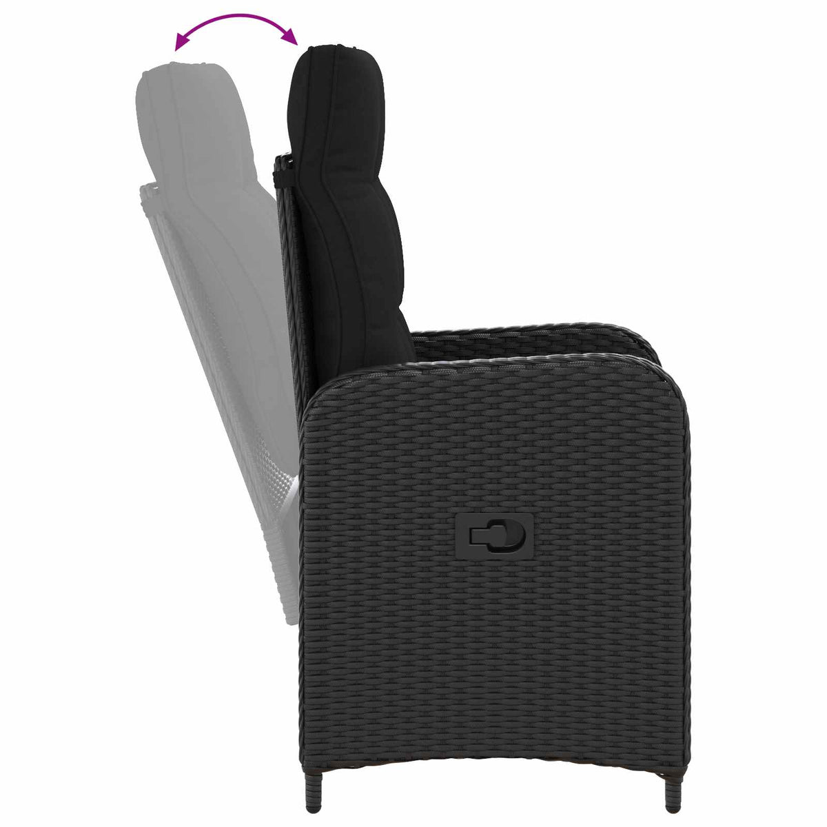Outdoor Dining Set 9 pcs Black Poly Rattan