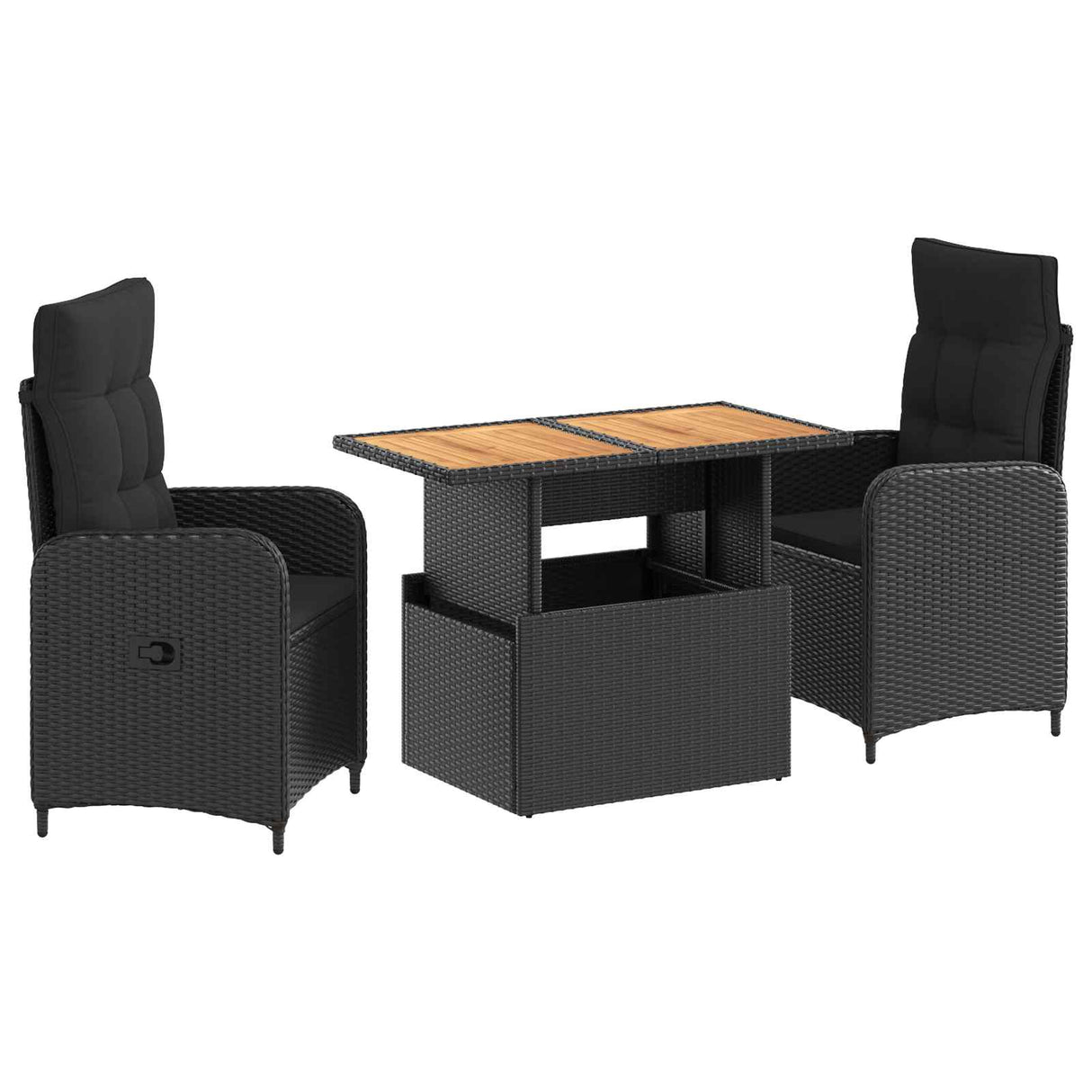 Outdoor Dining Set 3 pcs Black