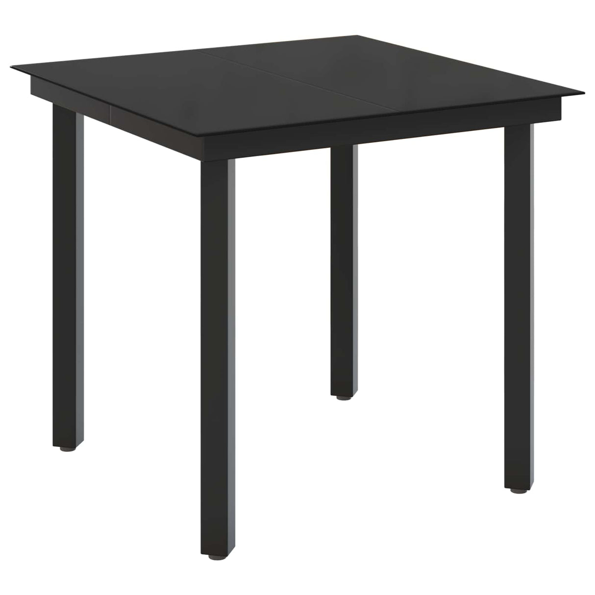 Sofa Table Set 5 pcs Black PE Rattan and Powder-Coated Steel
