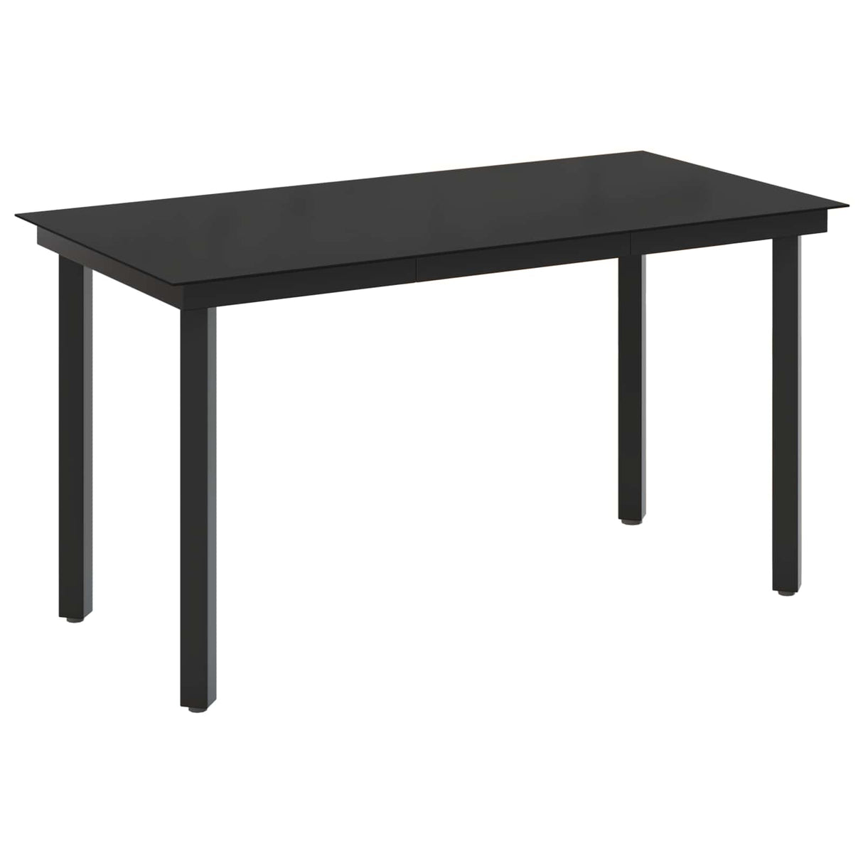 Sofa Table Set 5 pcs Black PE Rattan and Powder-Coated Steel