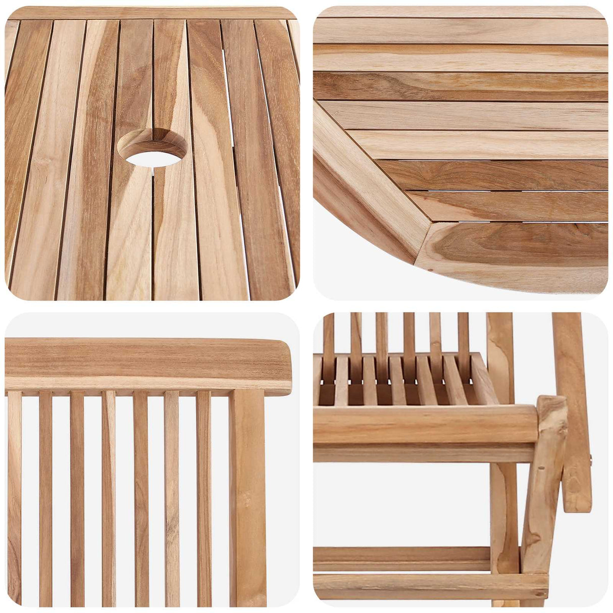 Garden Furniture Set 9 pcs Natural Solid Teak Wood