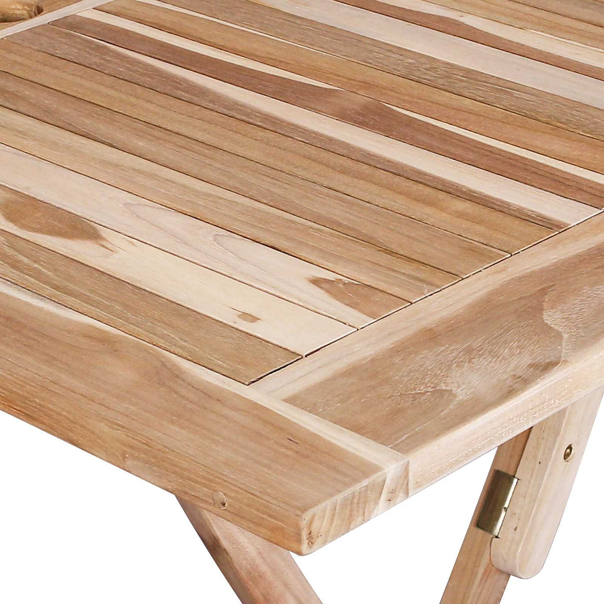Folding Garden Table Natural 120 x 70 x 75.5 cm Solid Teak Wood