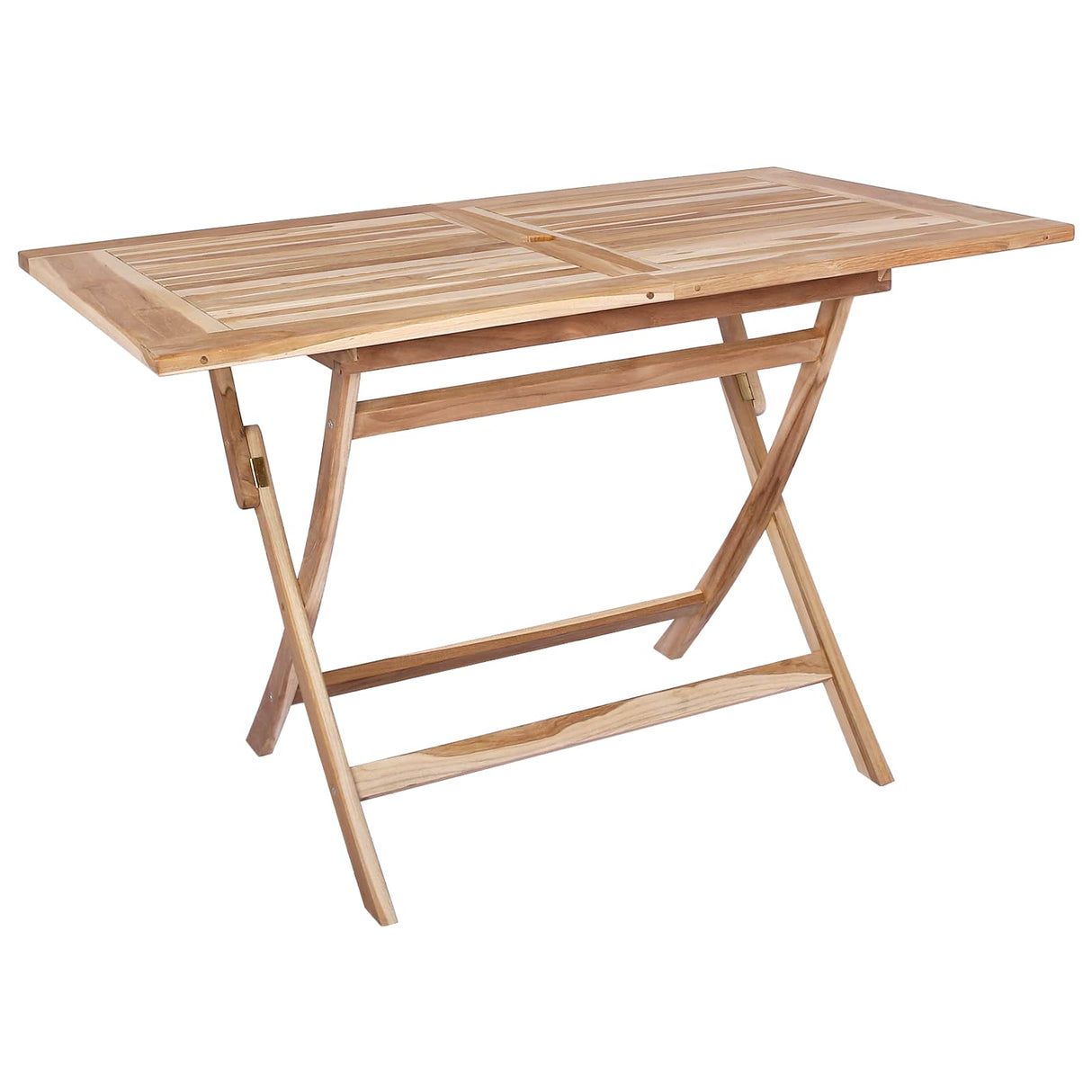 Folding Garden Table Natural 120 x 70 x 75.5 cm Solid Teak Wood