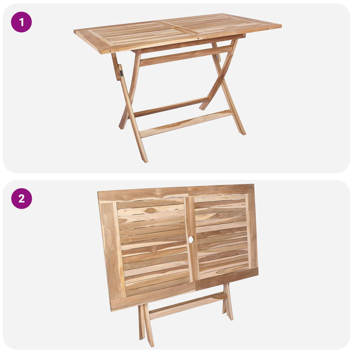 Folding Garden Table Natural 120 x 70 x 75.5 cm Solid Teak Wood