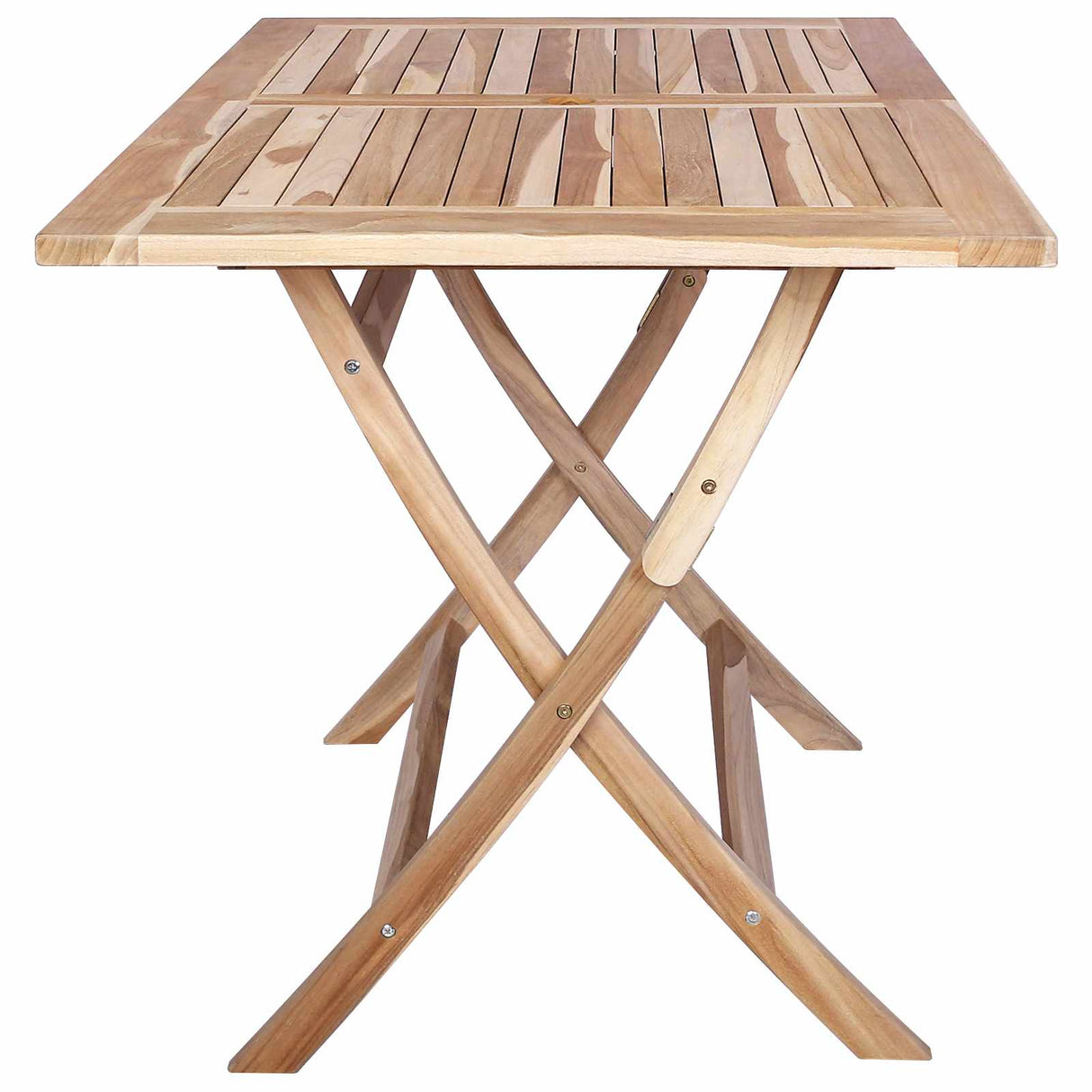 Folding Garden Table Natural 120 x 70 x 75.5 cm Solid Teak Wood