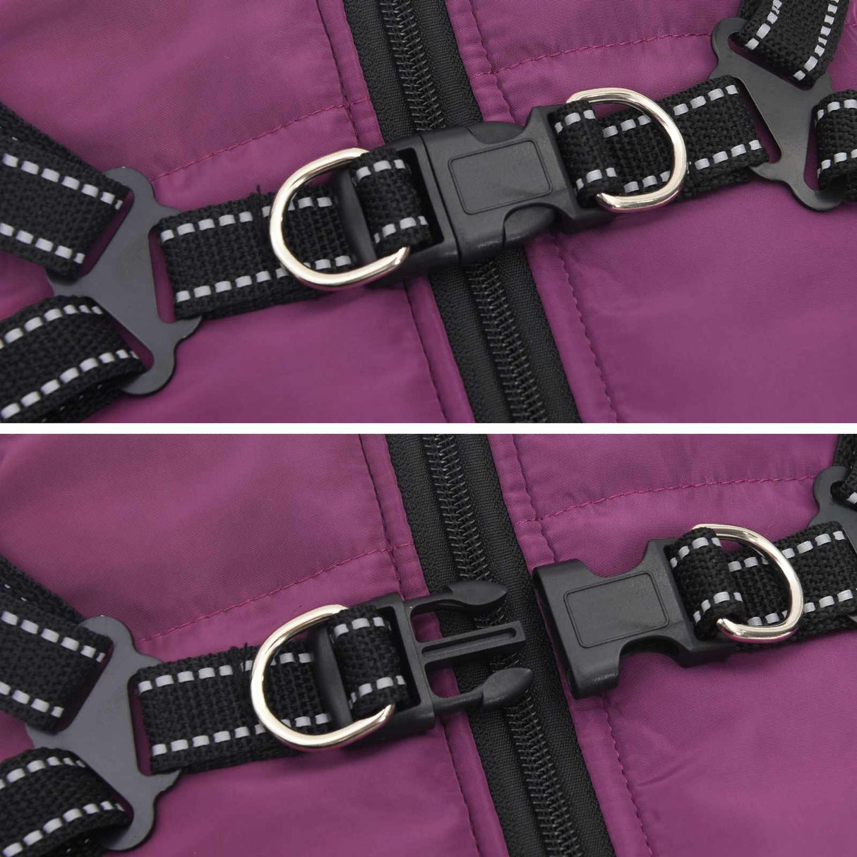 Dog Coat Purple L28 Fleece and Polyester