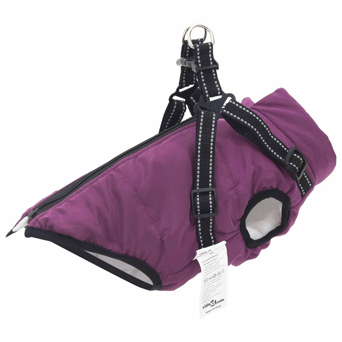 Dog Coat Purple L28 Fleece and Polyester