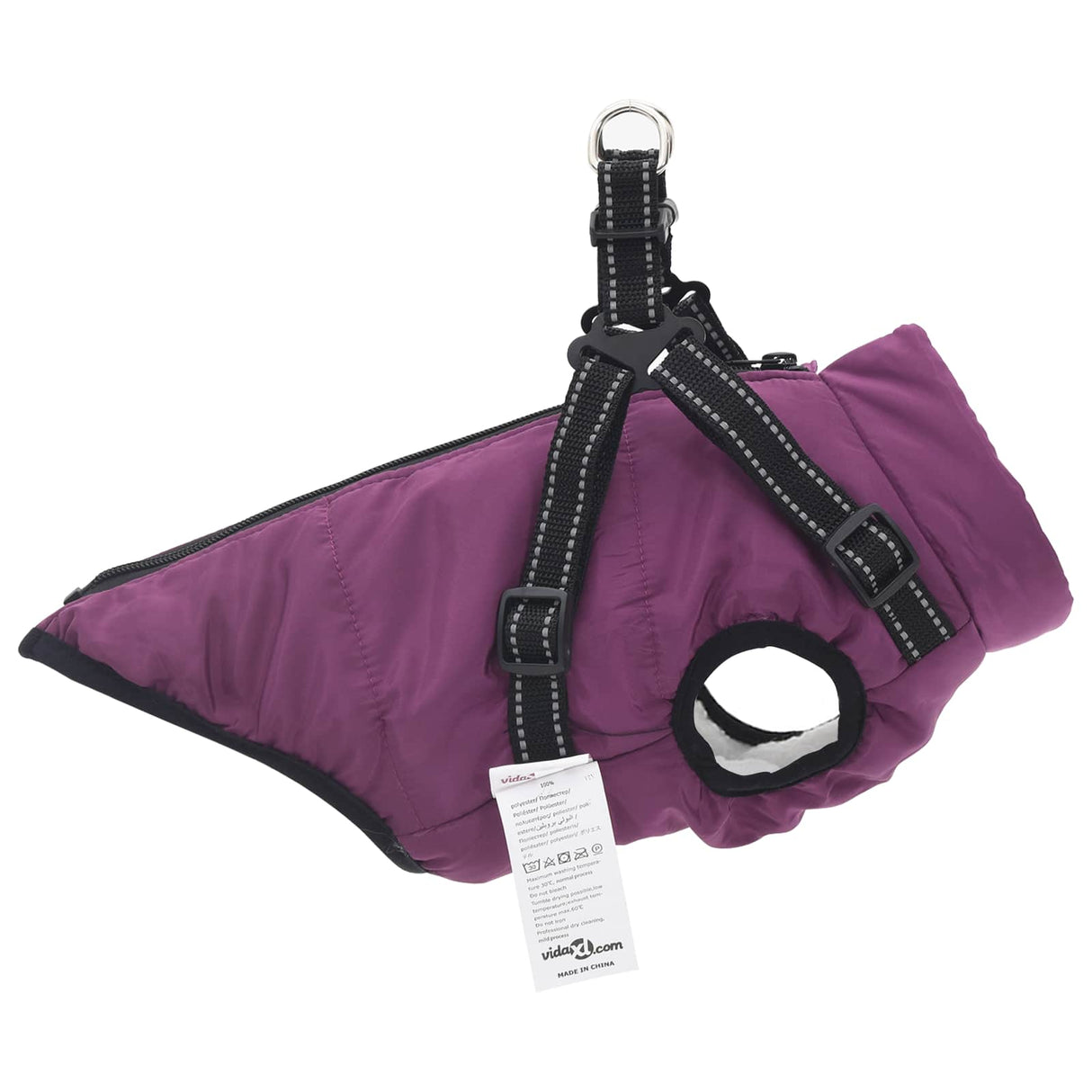 Dog Coat Purple L28 Fleece and Polyester