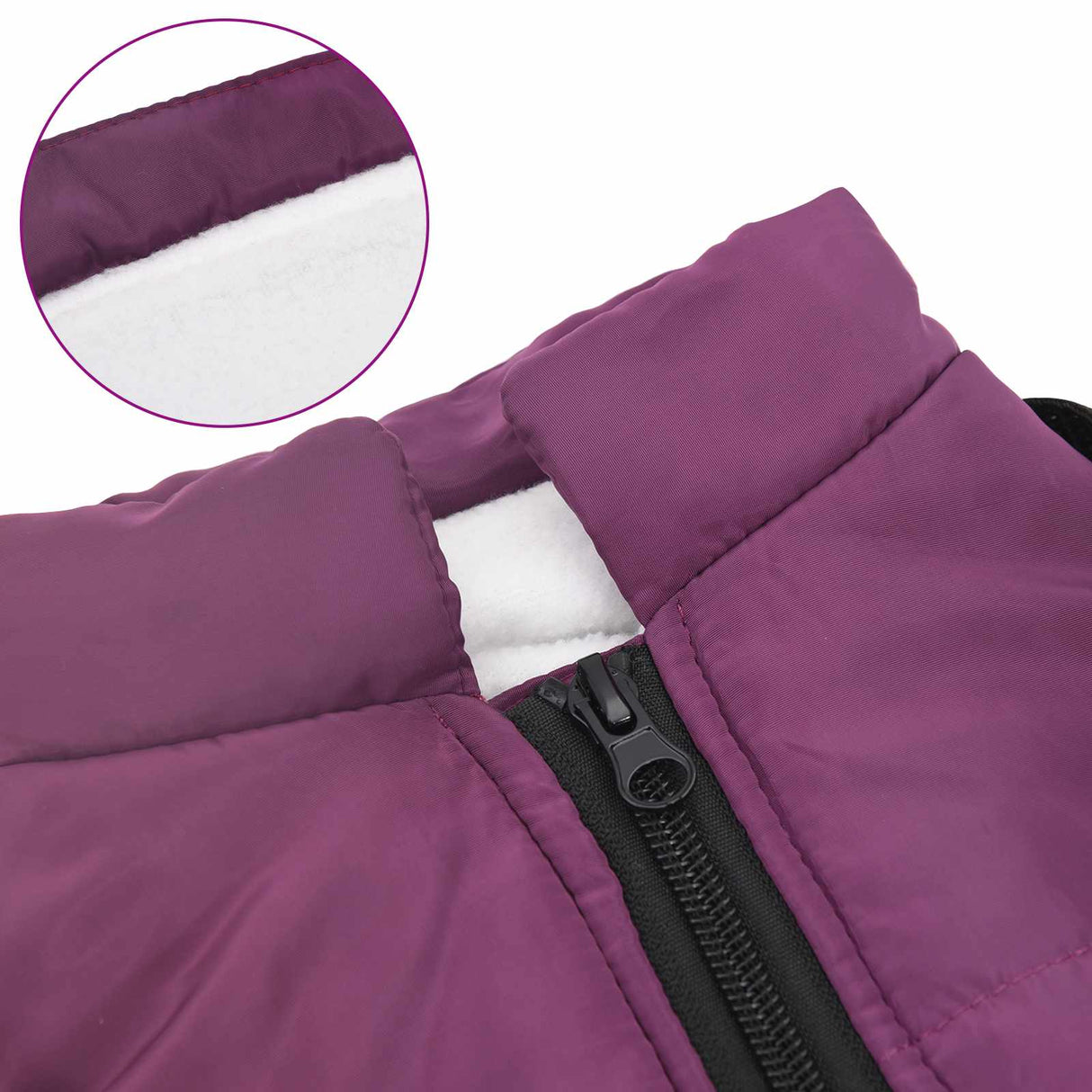 Dog Coat Purple L32 Fleece and Polyester