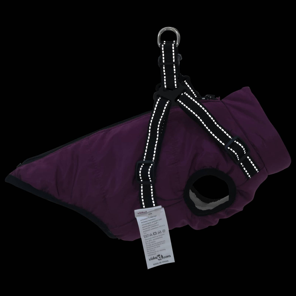 Dog Coat Purple L32 Fleece and Polyester
