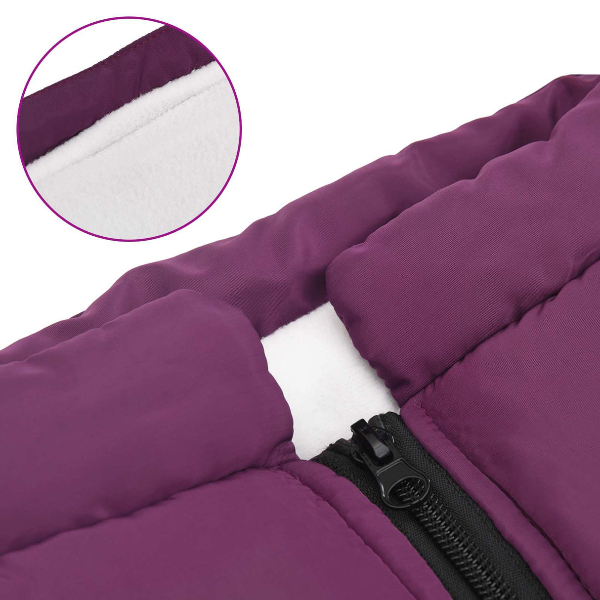 Dog Coat Purple L44 Fleece and Polyester