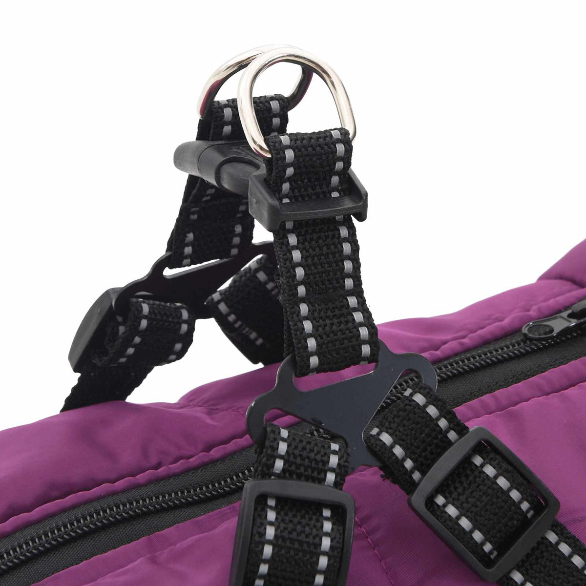 Dog Coat Purple L44 Fleece and Polyester