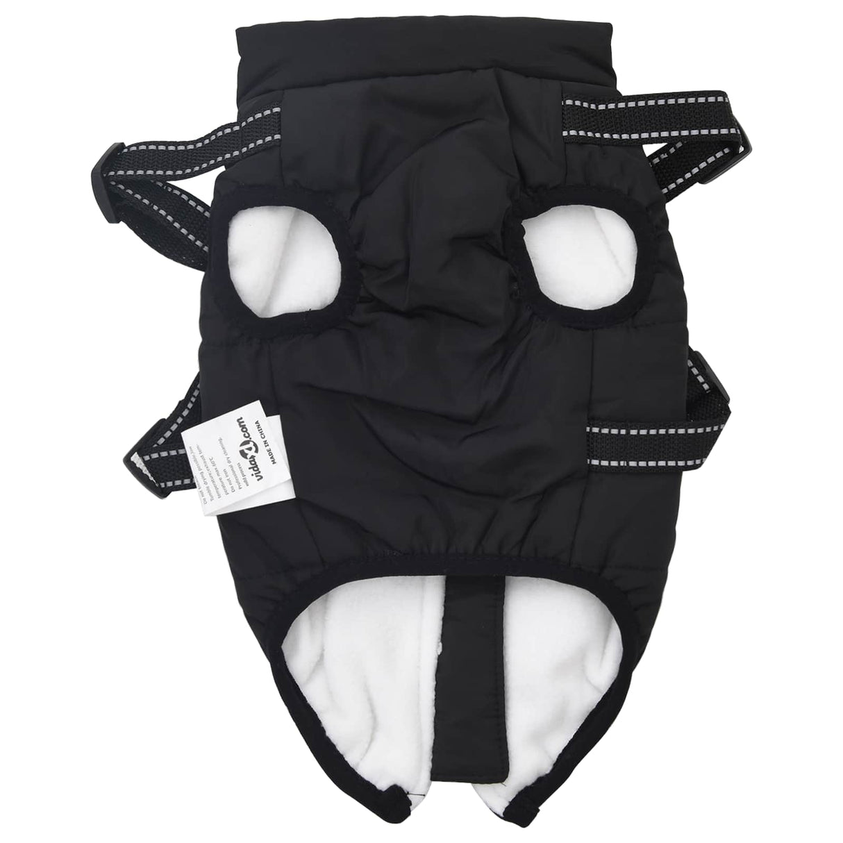 Dog Coat Black L28 Fleece and Polyester