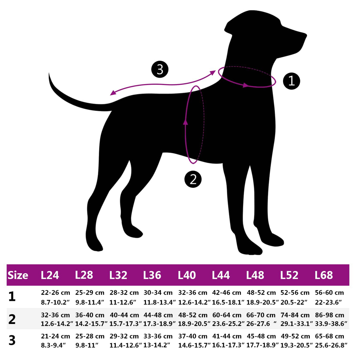 Dog Coat Black L32 Fleece and Polyester