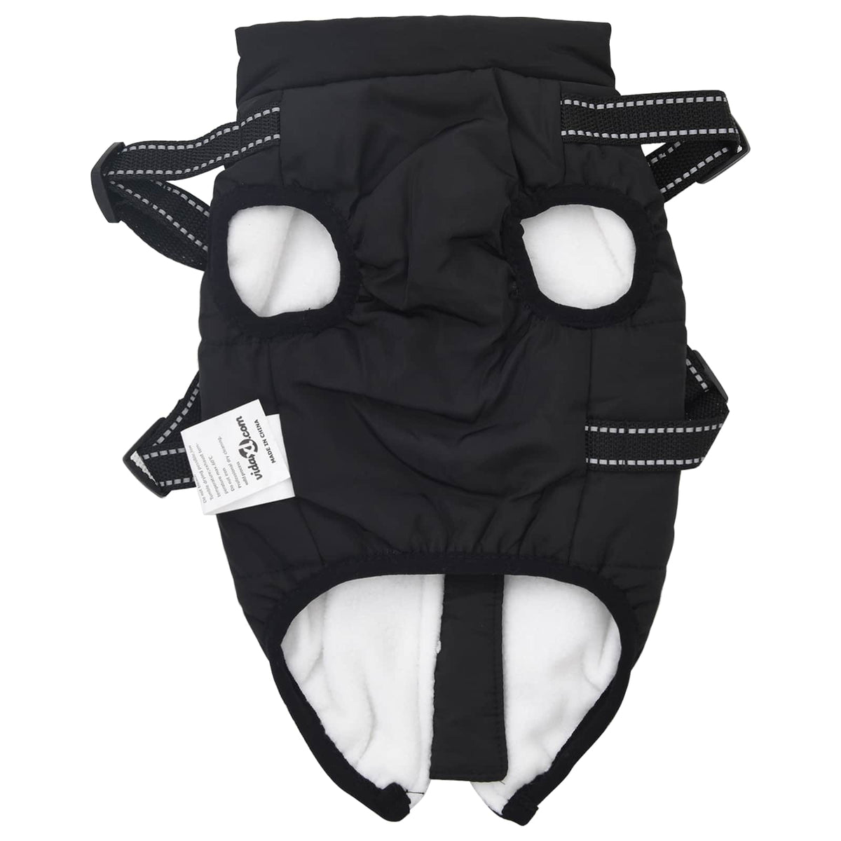 Dog Coat Black L40 Fleece and Polyester